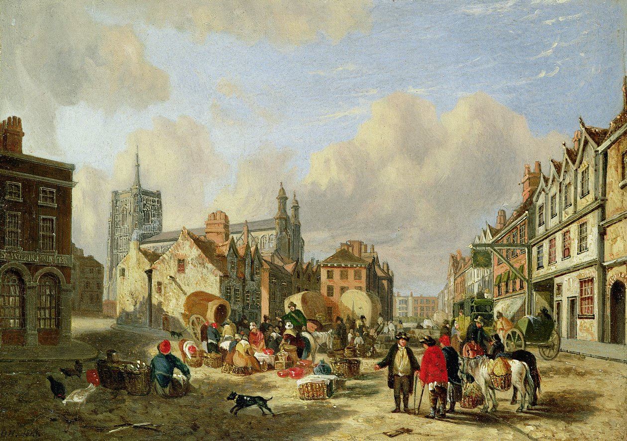 The Haymarket, Norwich, 1825 av David Hodgson