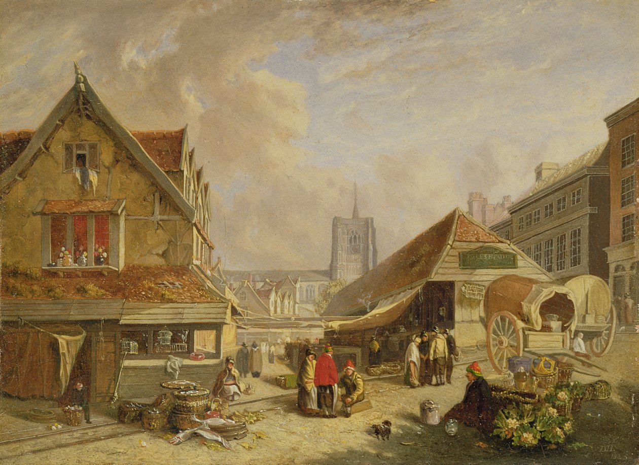 The Old Fishmarket, Norwich, 1825 av David Hodgson
