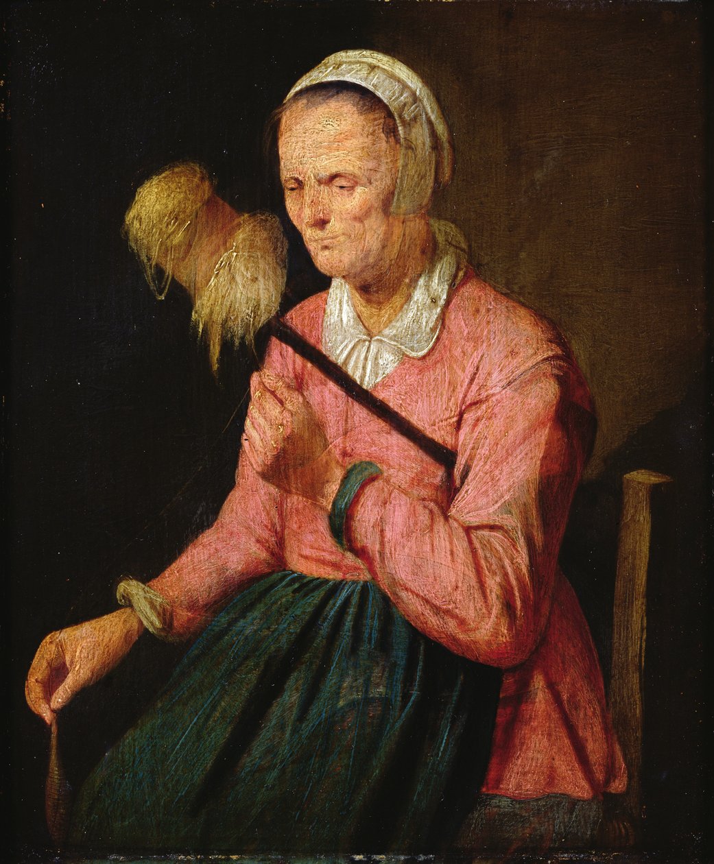 Kvinne med distaff av David III Ryckaert