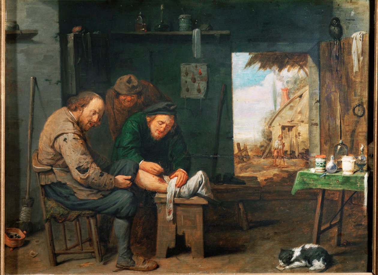 quot;Barberkirurgen (olje på tre)quot; av David III Ryckaert