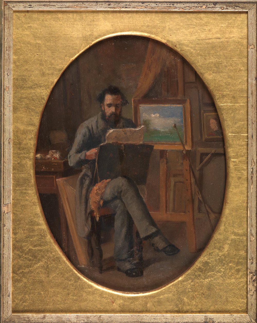 En maler i sitt studio. Kunstneren selv (?) av David Jacobsen