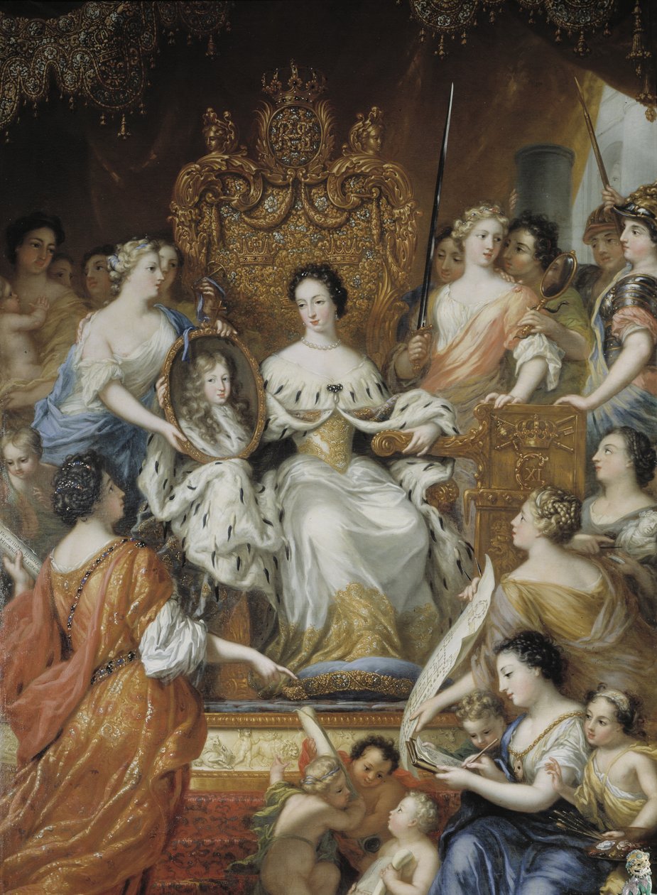 Allegori om regentskapet til Ulrique Eleonore av Danmark og Norge, ren konsort av Suede Finland - Allegori om regentskapet til Ulrika Eleonora av Sverige (1656-1693), av Ehrenstrahl, David Kloecker (1629-1698). Olje på lerret, slutten av 1600-tallet .. Nas av David Klöcker Ehrenstrahl