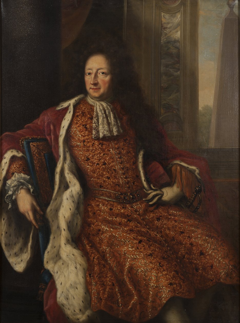 Comte Hans Wachtmeister, amiral de la marine royale suedoise - Portrett av Hans Wachtmeister (1641-1714), greve av Johannishus, av Ehrenstrahl, David Kloecker (1629-1698). Olje på lerret av David Klöcker Ehrenstrahl