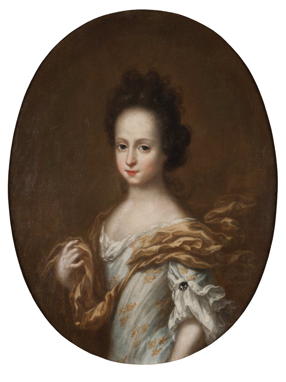 Edwige Sophie de Suede - Portrett av hertuginne Hedvig Sophia av Holstein-Gottorp (1681-1708), dronning av Sverige, av Ehrenstrahl, David Kloecker (1629-1698). Olje på lerret. Mål: 74x57 cm. Nationalmuseum Stockholm av David Klöcker Ehrenstrahl