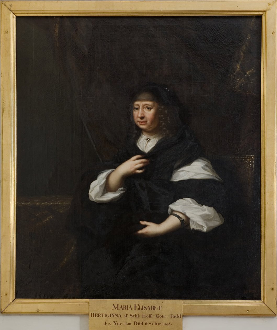 Maria Elisabeth, 1610-1684, prinsesse av Sachsen, hertuginne av Holstein-Gottorp av David Klöcker Ehrenstrahl