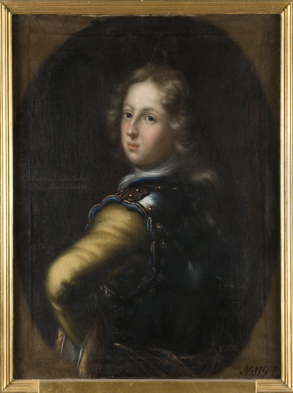 Charles III Guillaume de Bade Durlach - Portrett av markgreve Charles III William av Baden-Durlach (1679-1738), av Ehrenstrahl, David Klocker (1629-1698). Olje på lerret. Mål: 83x67 cm. Nasjonalmuseet Stockholm av David Klöcker Ehrenstrahl
