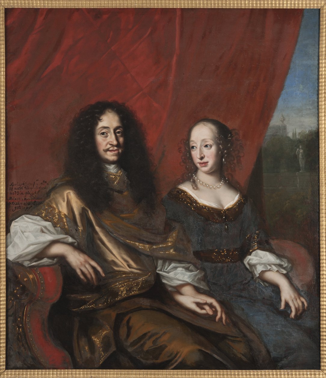 Gustave Adolphe de Mecklembourg Gustrow et Madeleine Sibylle de Holstein Gottorp - Gustav Adolph (1633-1695), hertug av Mecklenburg-Guestrow og Magdalene Sibylle av Holstein-Gottorp (1631-1719), av Ehrenstrahl, David Kloecker (169829). Olje på lerret. demp av David Klöcker Ehrenstrahl