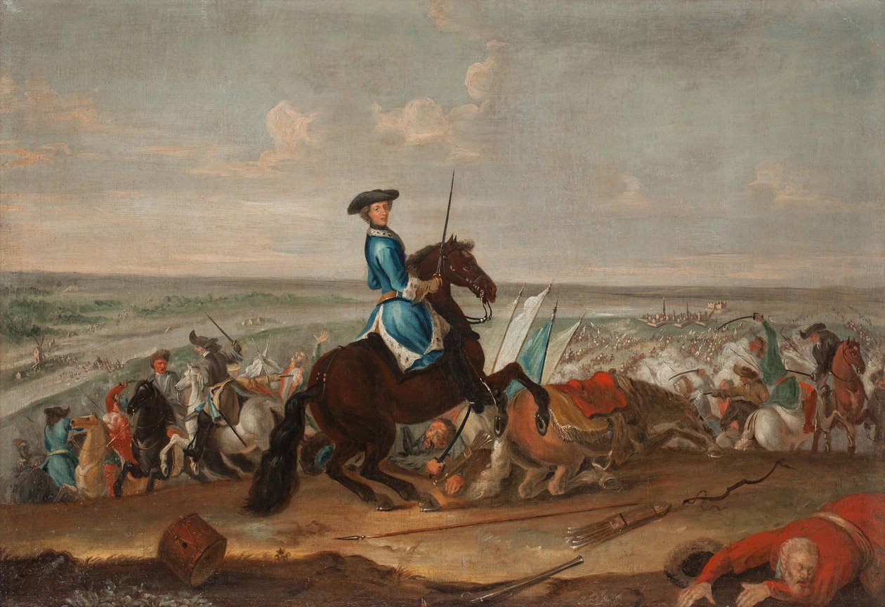 Kong Charles XII i slaget ved Narva 19. november 1700 av David Krafft von