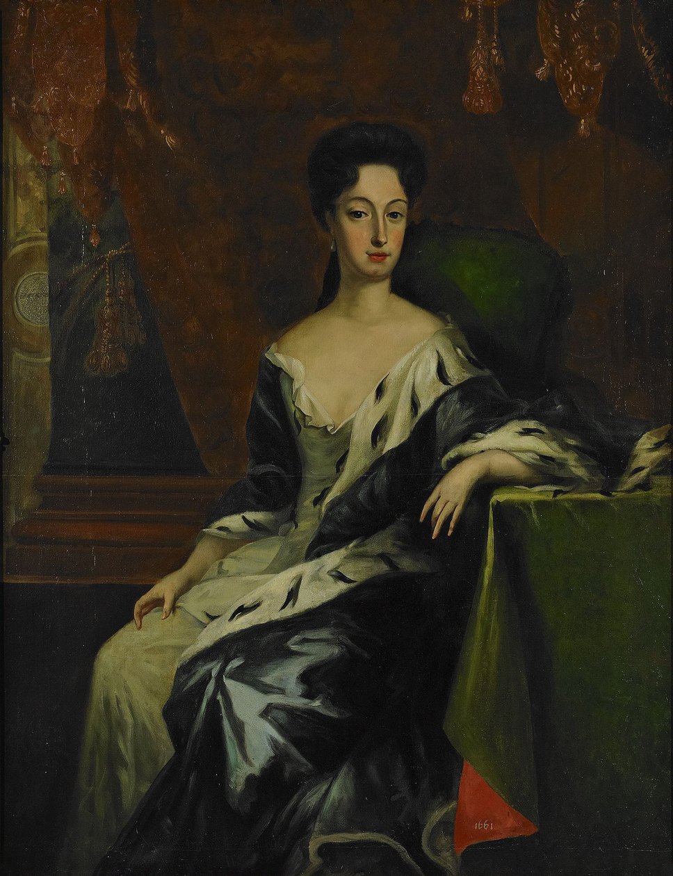 Portrett av prinsesse Hedvig Sofia av Sverige, hertuginne av Holstein-Gottorp 1681-1708, slutten av 1600-tallet. av David Krafft von