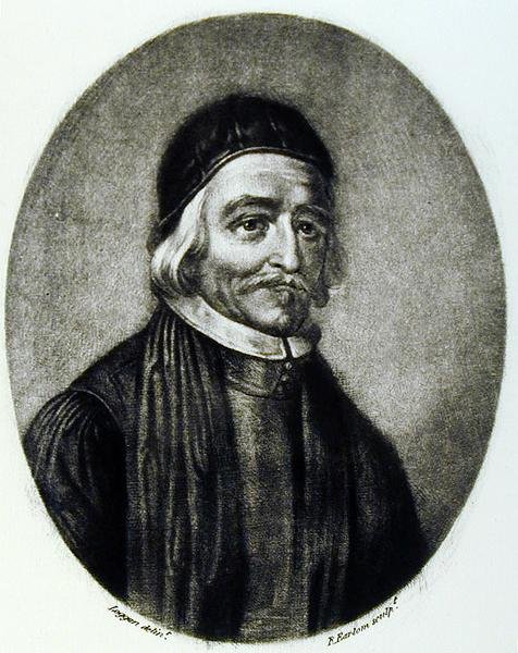 Portrett av Dr Thomas Bailey, gravert av Richard Earlom (1743-1822) fra Illustrious Characters in British History (mezzotint) av David Loggan