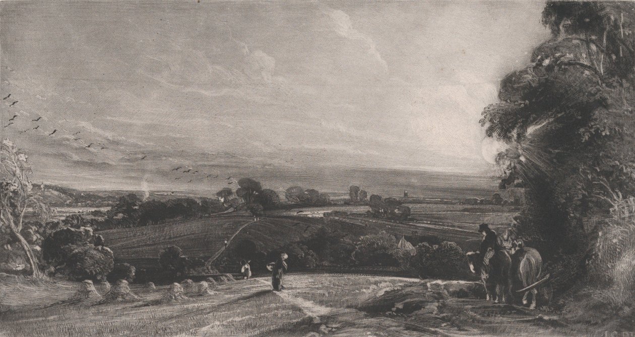 Høstsolnedgang, 1830. av David Lucas