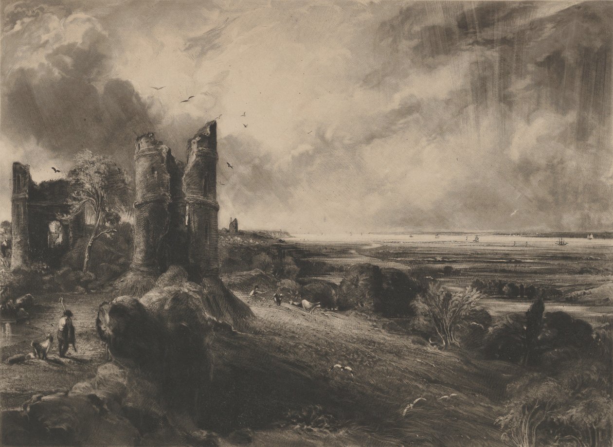 Hadleigh Castle: Stor plate, 1830-32. av David Lucas