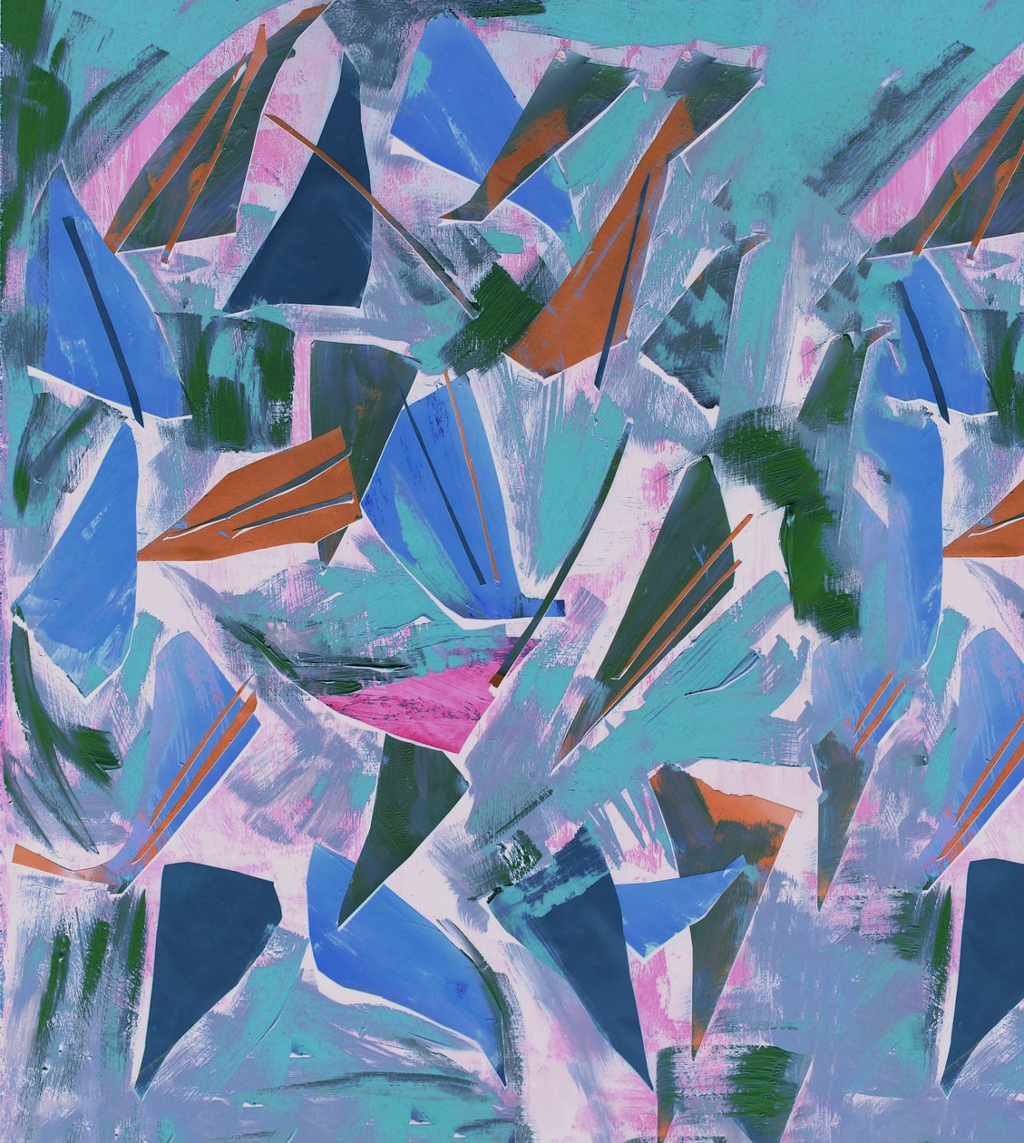 Ground Sample in Blue, 2017, Collage on Paper av David McConochie