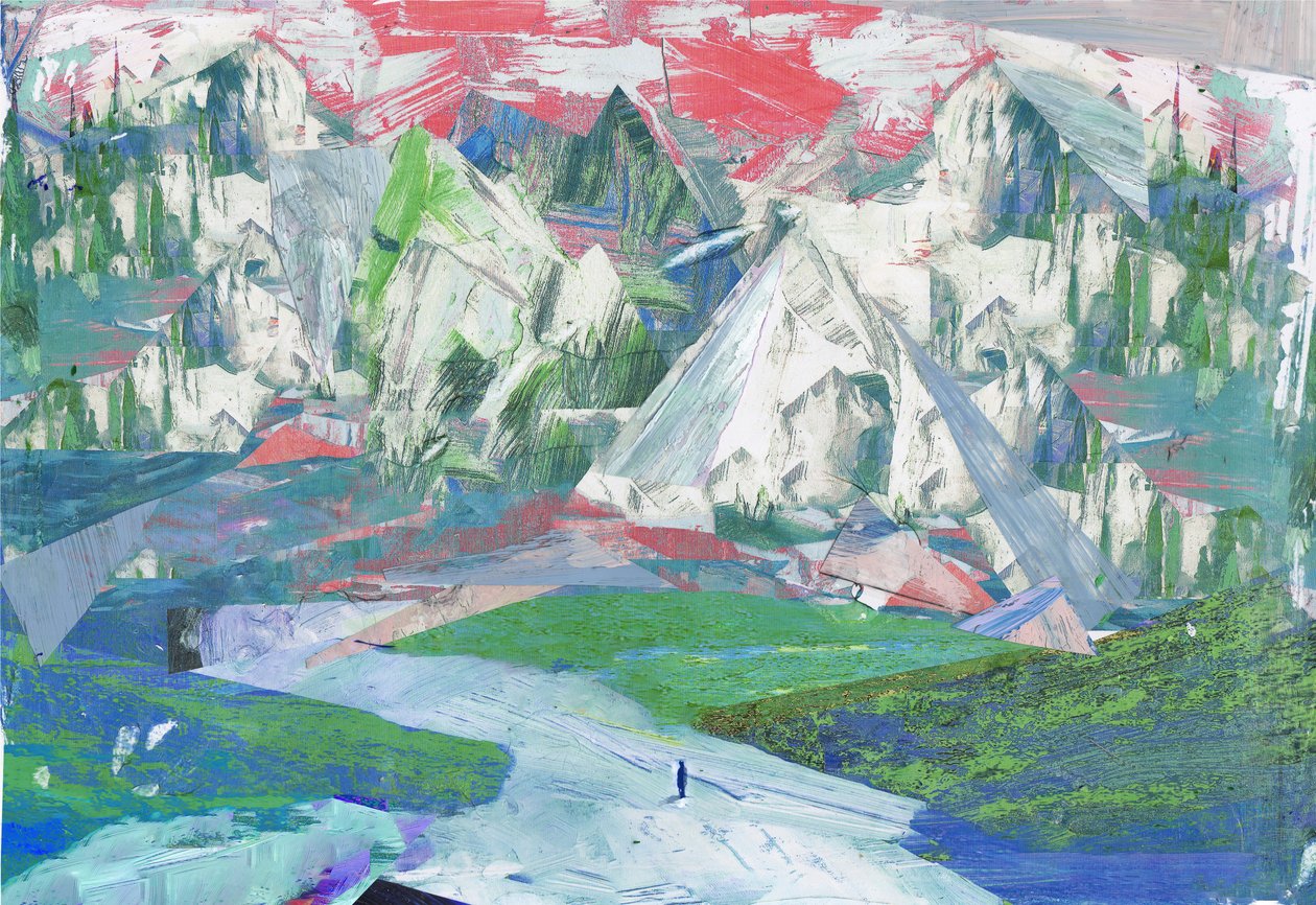 Sawtooth II, 2017, Blandede medier på trepanel av David McConochie