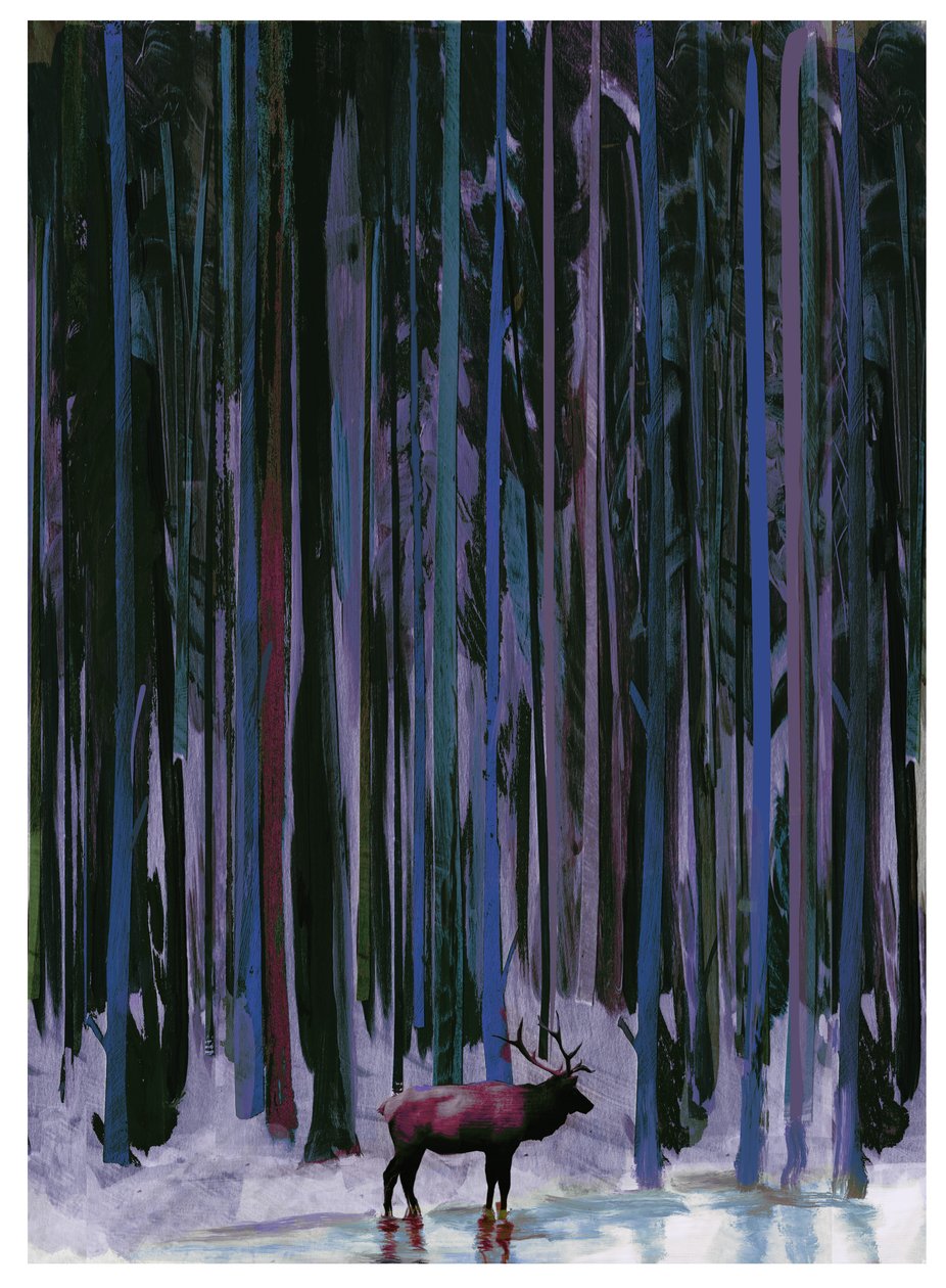 Stag and Waiting Hole, 2023 (blandet media) av David McConochie