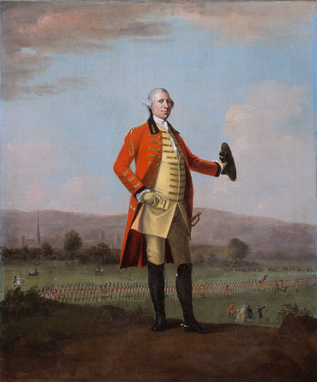 Sir Armine Wodehouse, MP, ved en gjennomgang av hans regiment nær Norwich, 1759 ca. av David Morier
