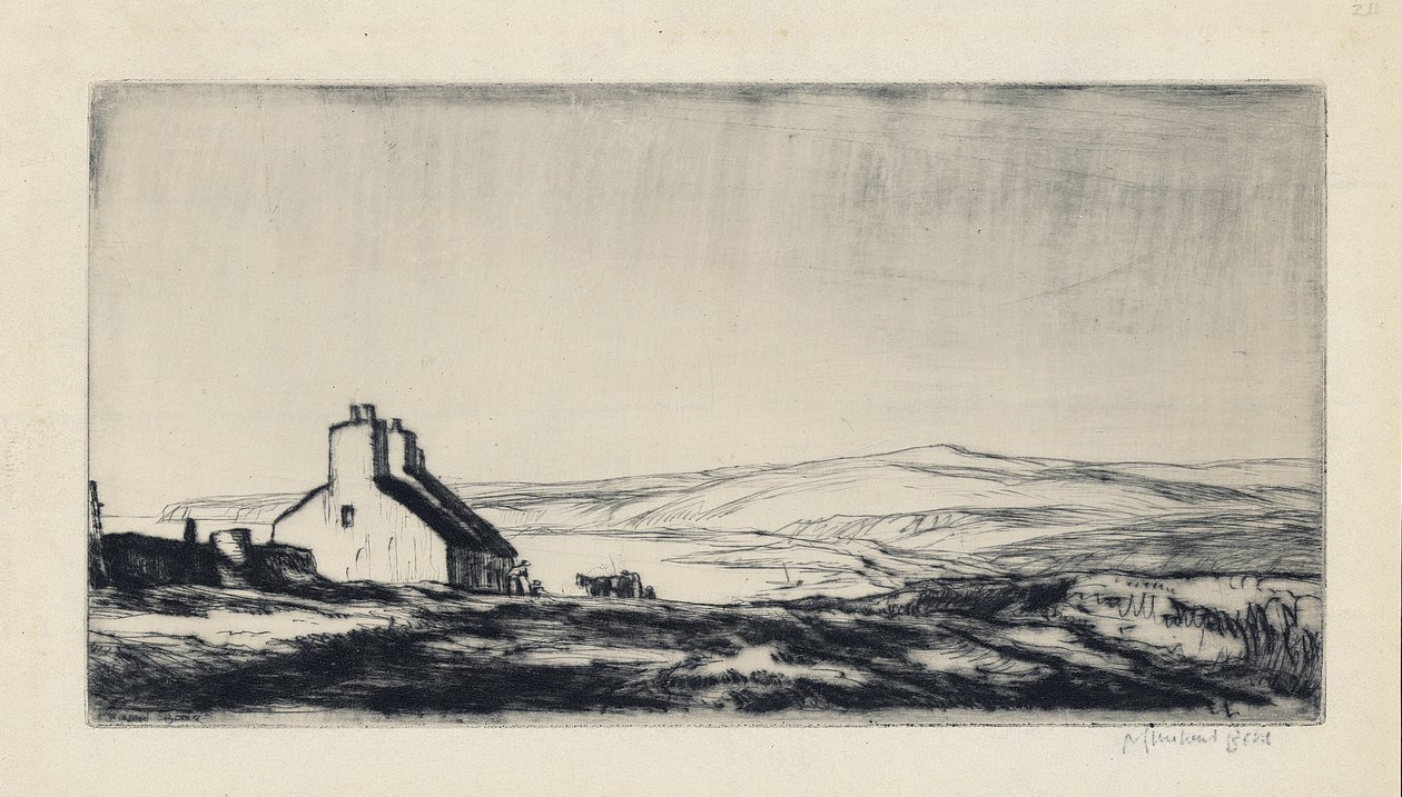 Første studie for Ballantrae-veien av David Muirhead Bone