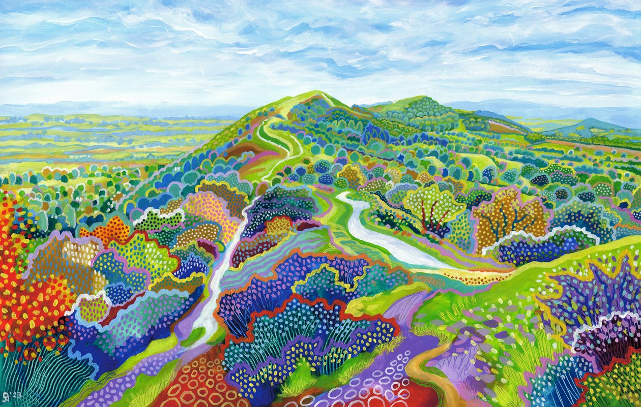 Malvern Perseverance Hill, 2023 (akryl på papir) av David Newton
