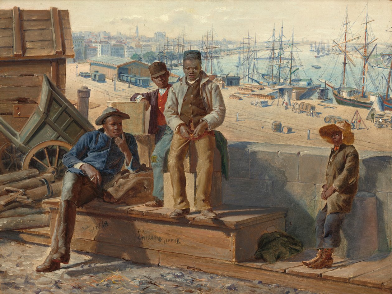 Black Boys on the Quayside, ca. 1865. av David Norslup