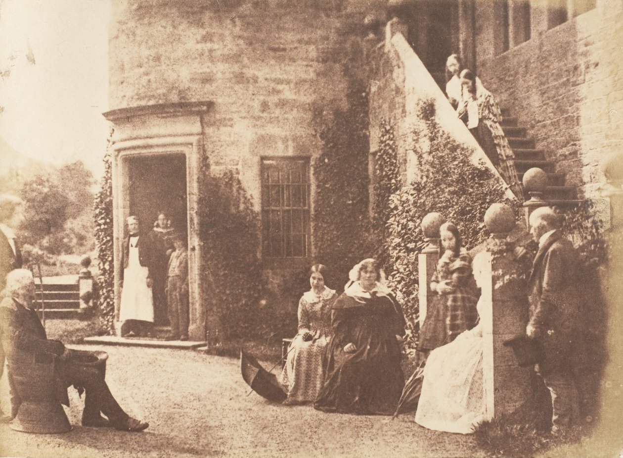 Bonaly Towers. Hjemmet til Lord Cockburn, 1843-47. Skapere: David Octavius Hill, Robert Adamson, Hill & Adamson. av Hill and Adamson