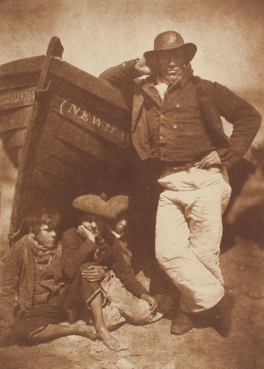 James Linton and Three Boys, Newhaven, 184347, trykt ca. 1916. Skapere: David Octavius Hill, Robert Adamson, Hill & Adamson. av Hill and Adamson