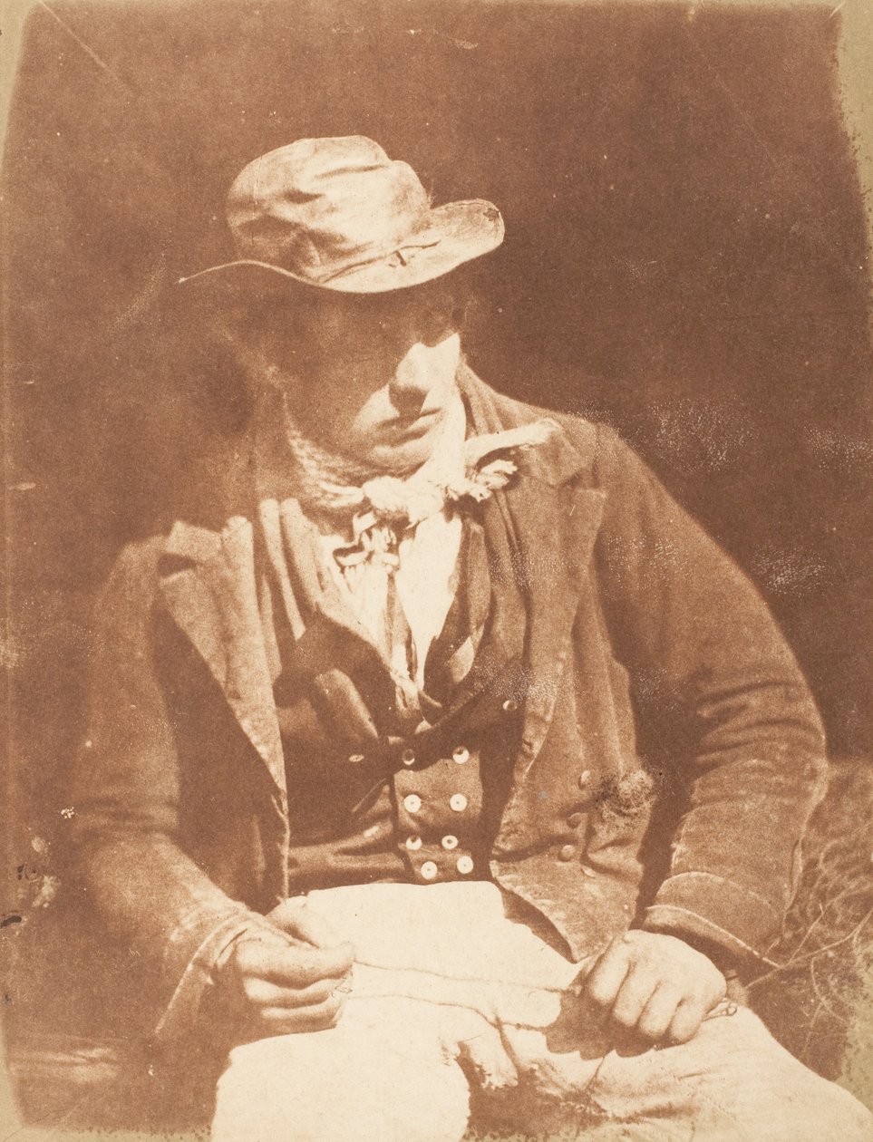 Newhaven Fisherman, 1843-47. Skapere: David Octavius Hill, Robert Adamson, Hill & Adamson. av Hill and Adamson