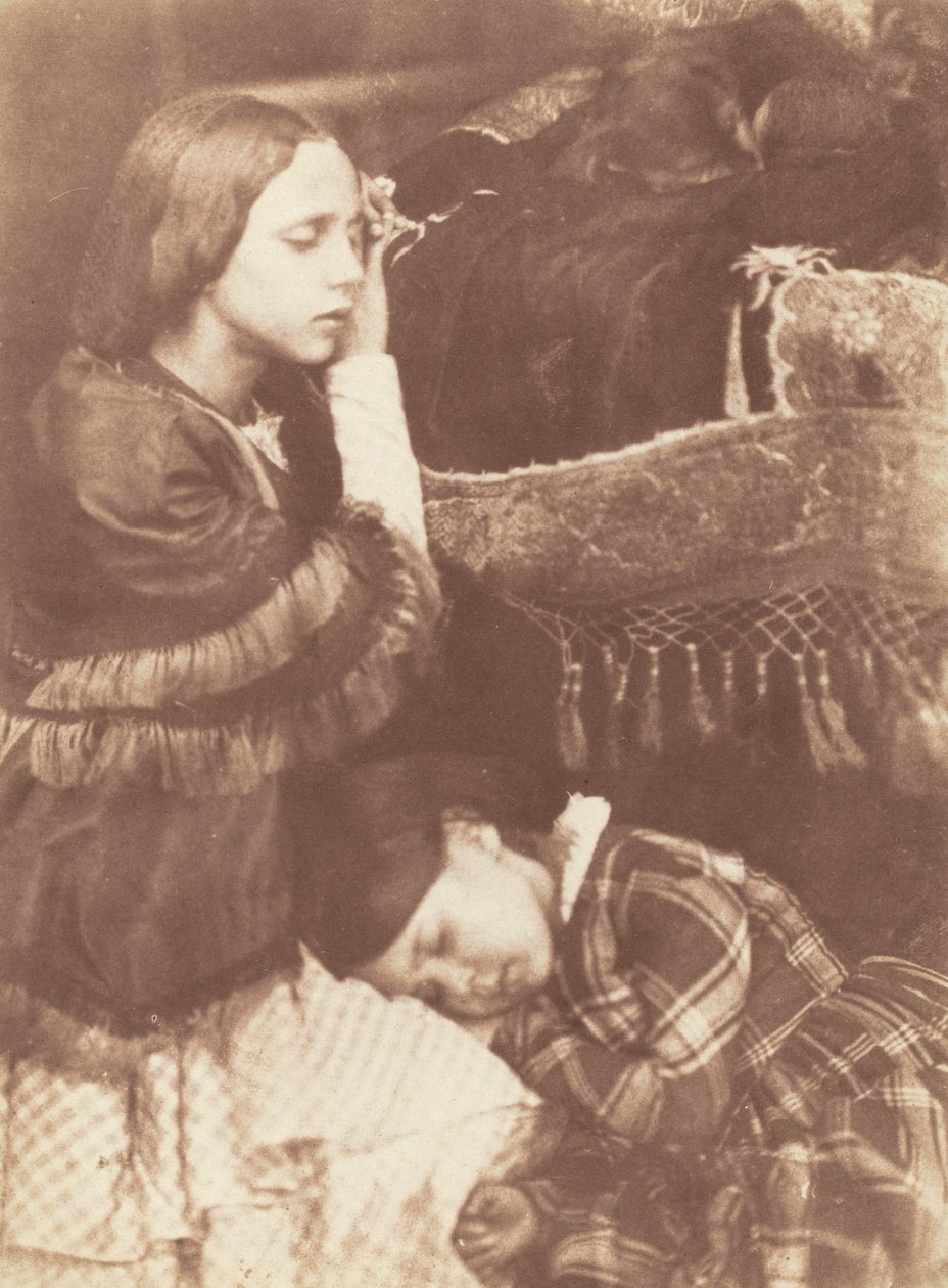 The Three Sleepers: Sophia Finlay, Harriet Farnie og Brownie, ca. 1845. Skapere: David Octavius Hill, Robert Adamson. av David Octavius Hill, Robert Adamson