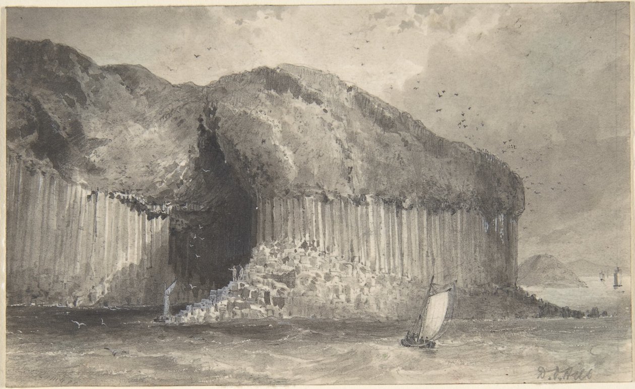 Utsikt over Fingals grotte av David Octavius Hill