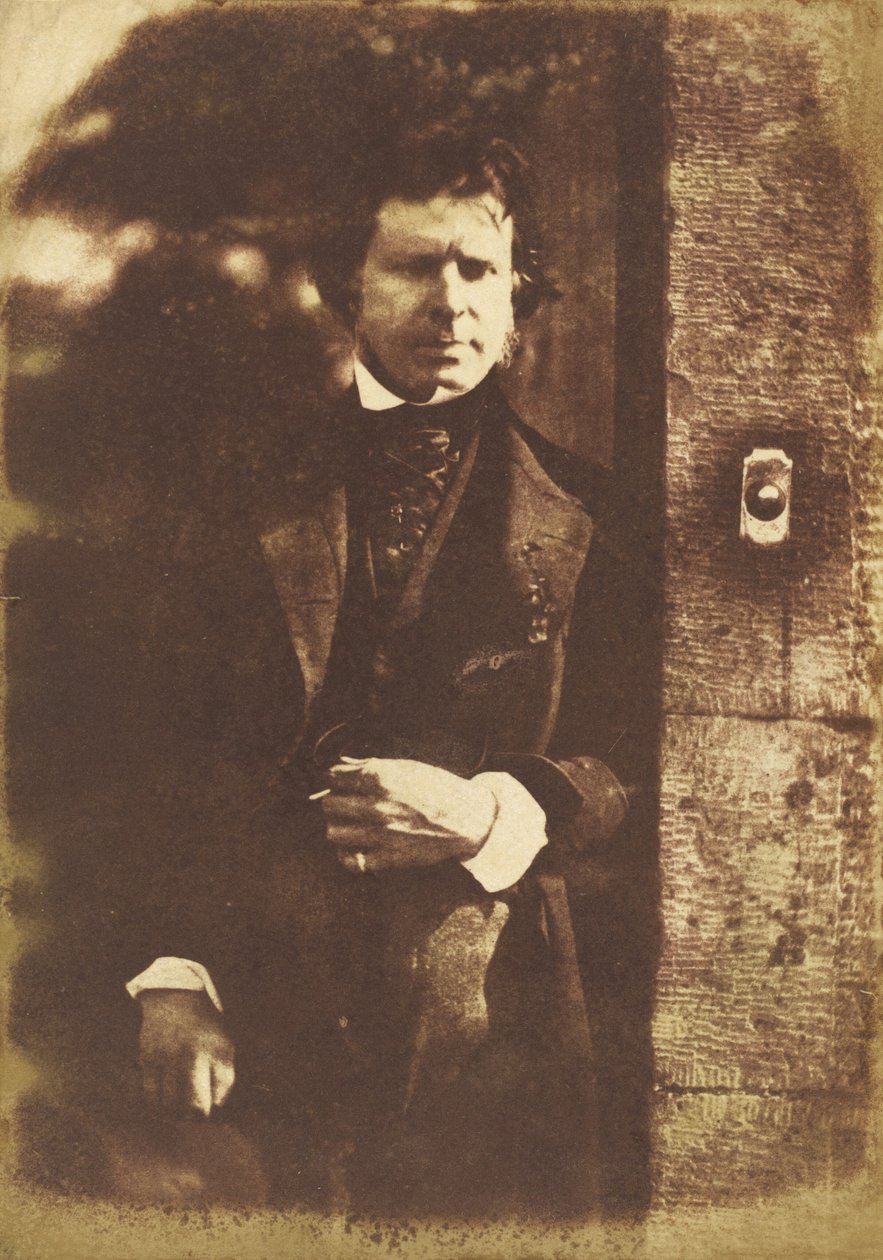 David Octavius Hill ved porten til Rock House, Edinburgh av David Octavius Hill and Robert Adamson
