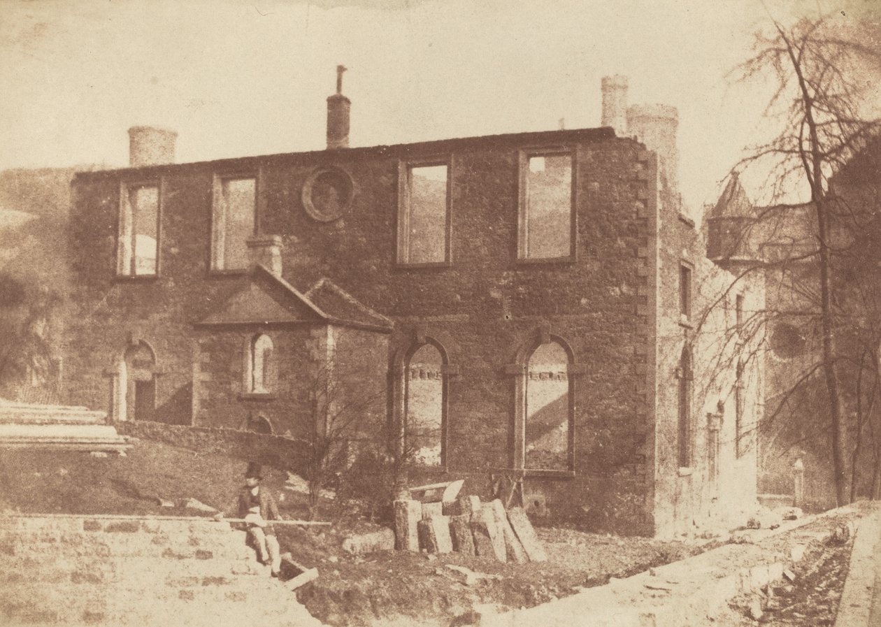 Lady Glenorchys kapell under riving, på stedet til Waverley Station av David Octavius Hill and Robert Adamson