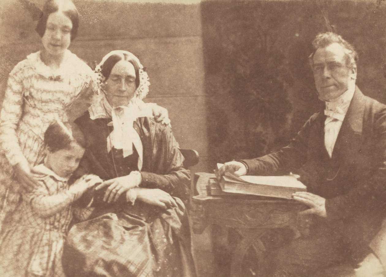 Rev Ebenezer Miller og familie av David Octavius Hill and Robert Adamson