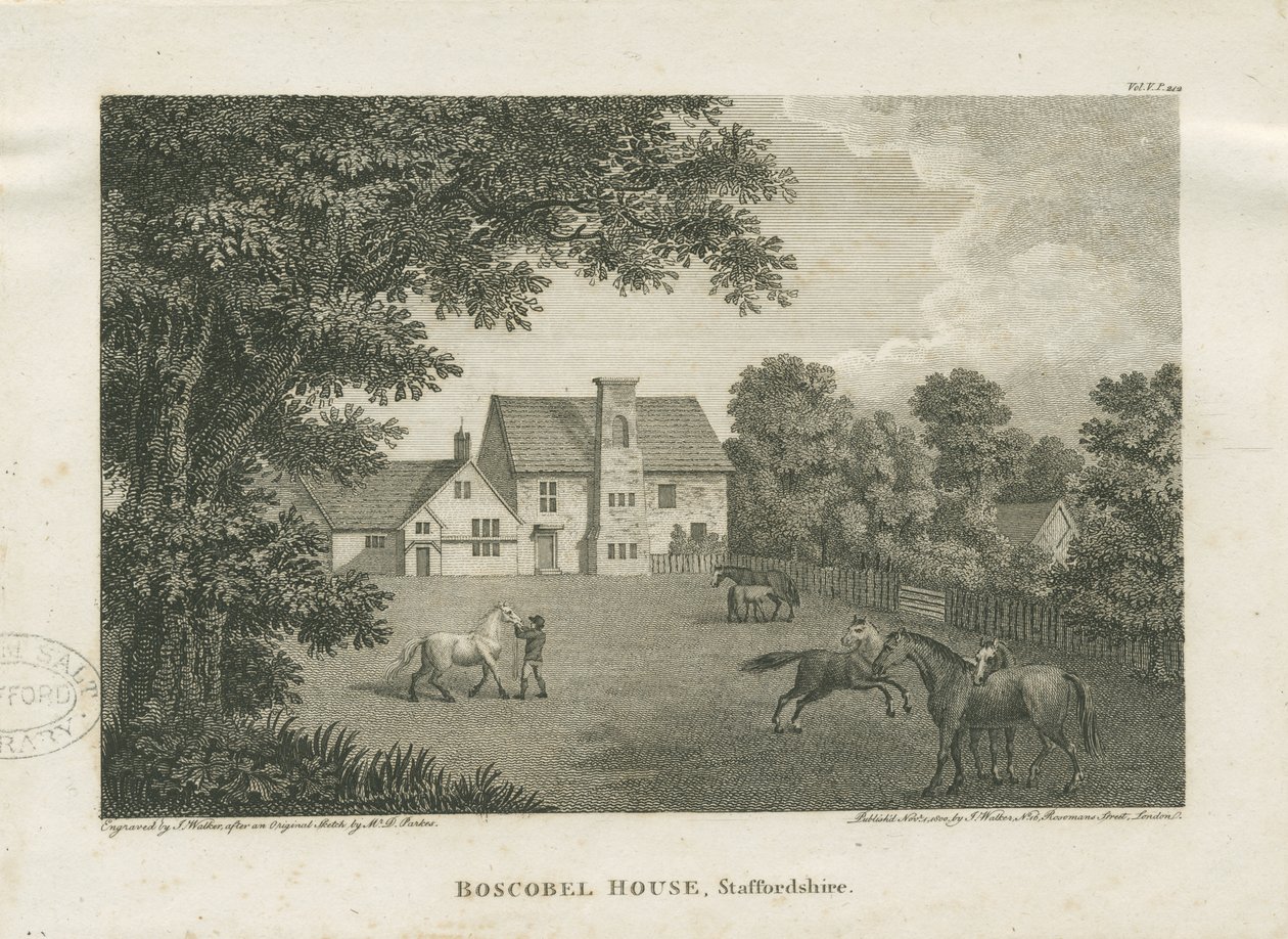 Boscobel House: gravering av David Parkes