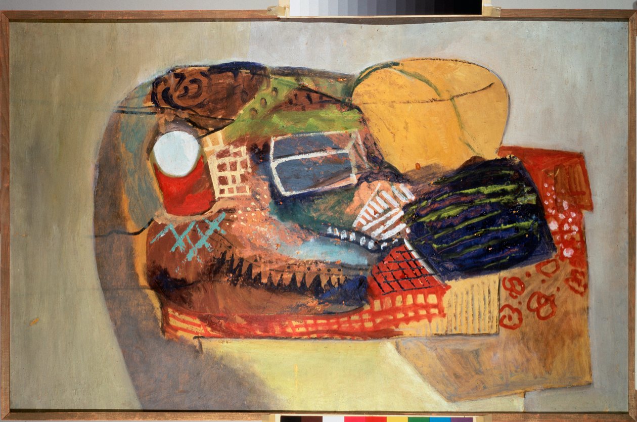 Stilleben. Maleri av David Petrovich Sterenberg (1881-1948), olje på lerret av David Petrovich Sterenberg