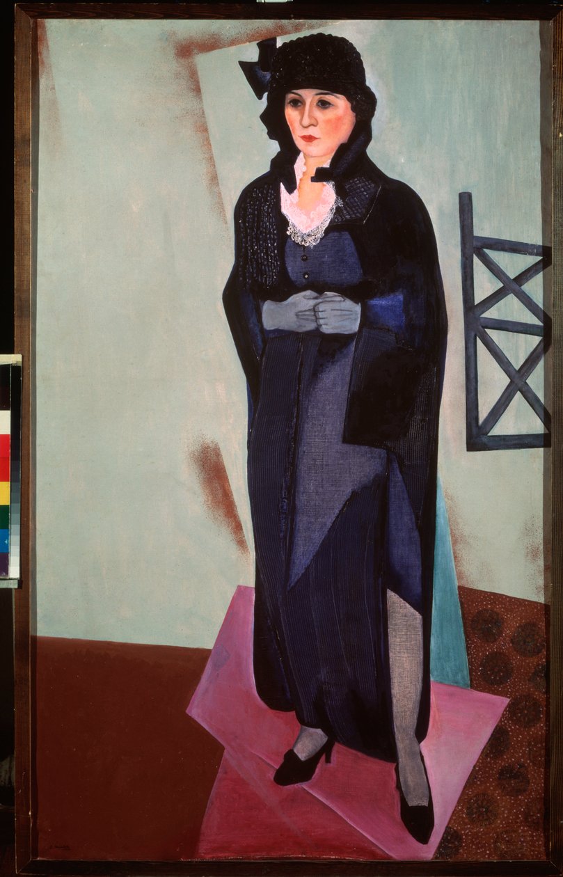 Portrett av kunstnerens kone. Maleri av David Petrovich Sterenberg (1881-1948), olje på lerret av David Petrovich Sterenberg