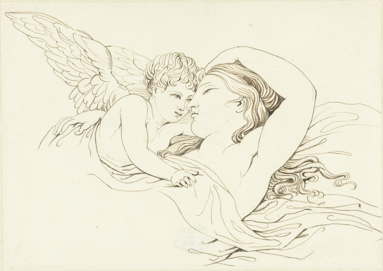 Liggende Venus med Amor av David Pièrre Giottino Humbert de Superville