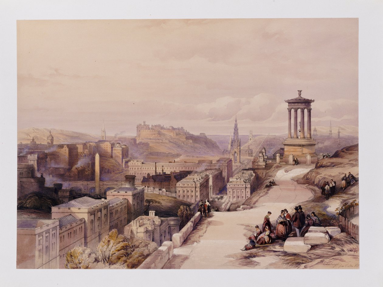A View of Edinburgh, fra "Scotland Delineated in a Series of Views av J.M.W. Turner, David Roberts, Etc.", ca. 1850 av David Roberts