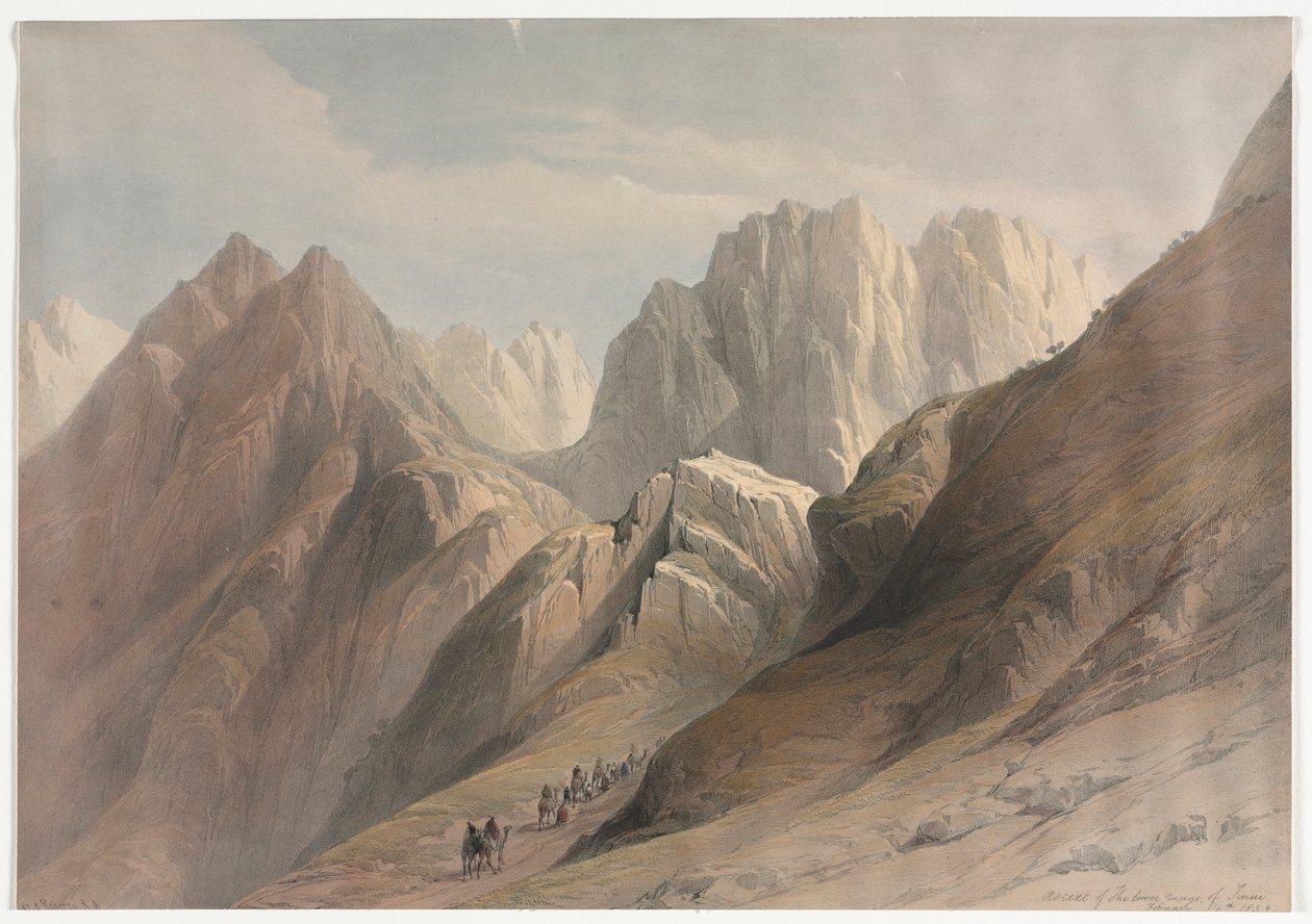 Bestigning av den nedre delen av Sinai, 1839. av David Roberts