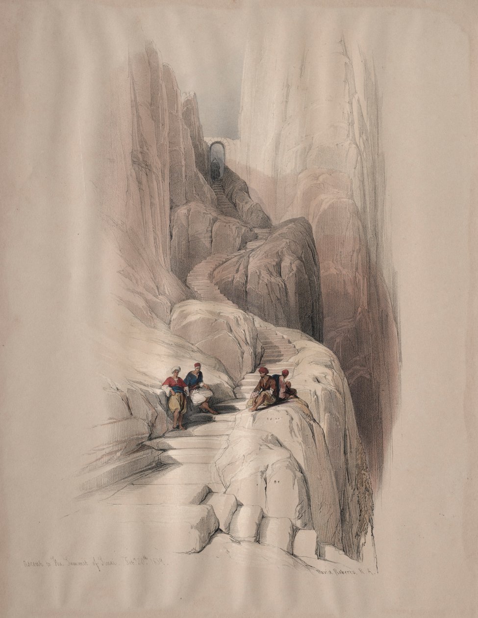 Oppstigning til toppen av Sinai, 1839. av David Roberts