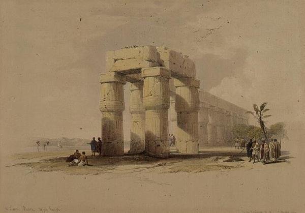I Luxor, Theben, Øvre Egypt, fra "Egypt and Nubia", Vol.1 (litho) av David Roberts