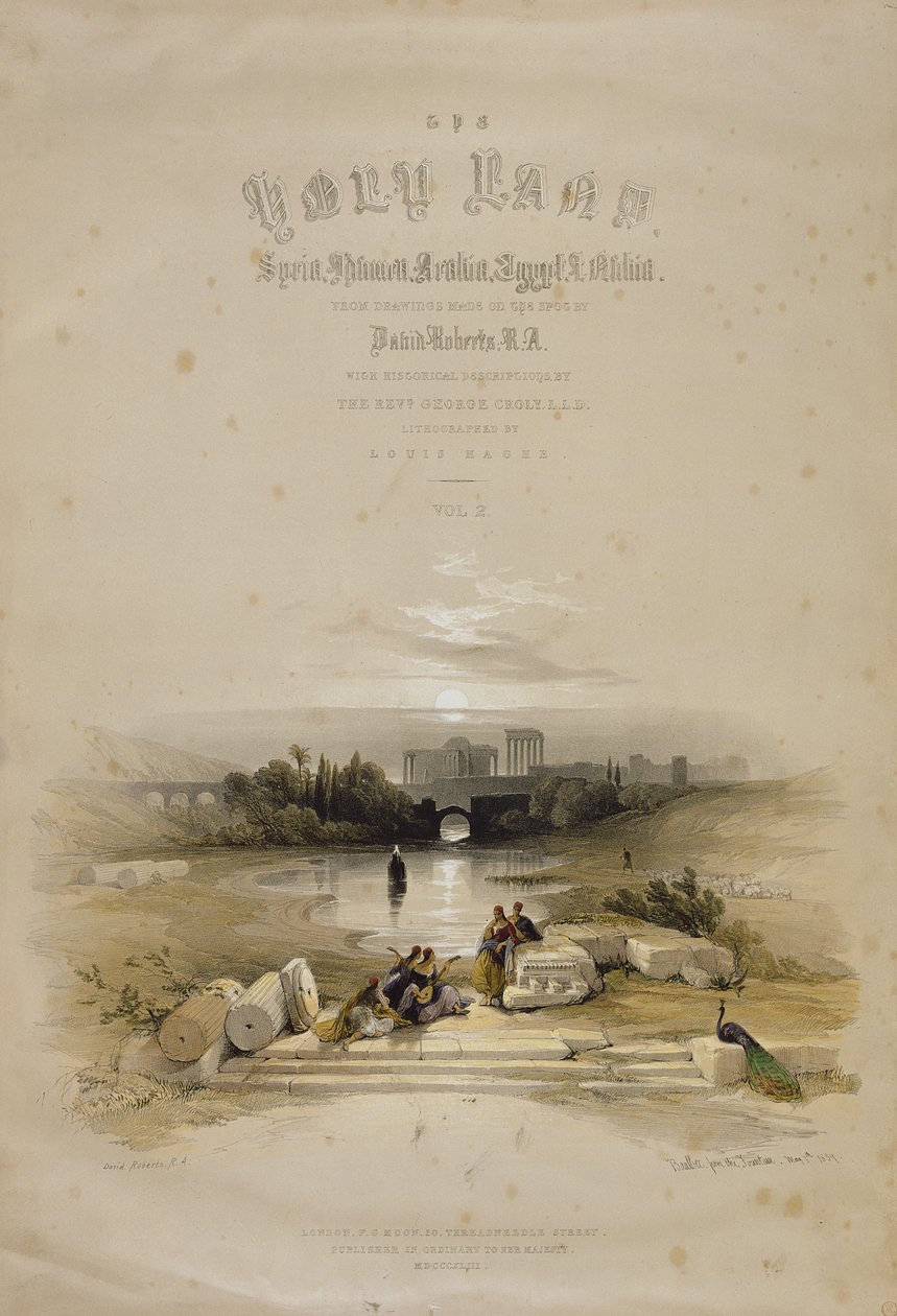Baalbec from the Fountain, 7. mai 1839, tittelside til bind II av 