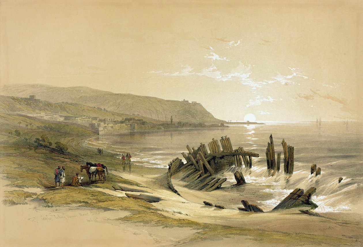 Kaifas ser mot Karmelfjellet 24. april 1839, fra bind II 