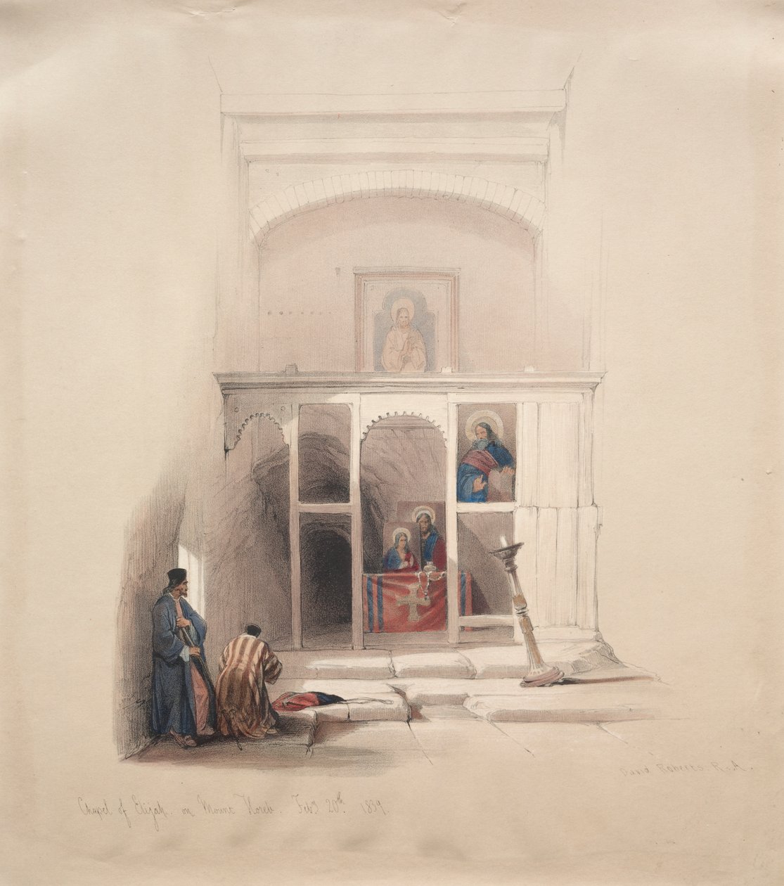 Elias kapell på Horeb-fjellet av David Roberts