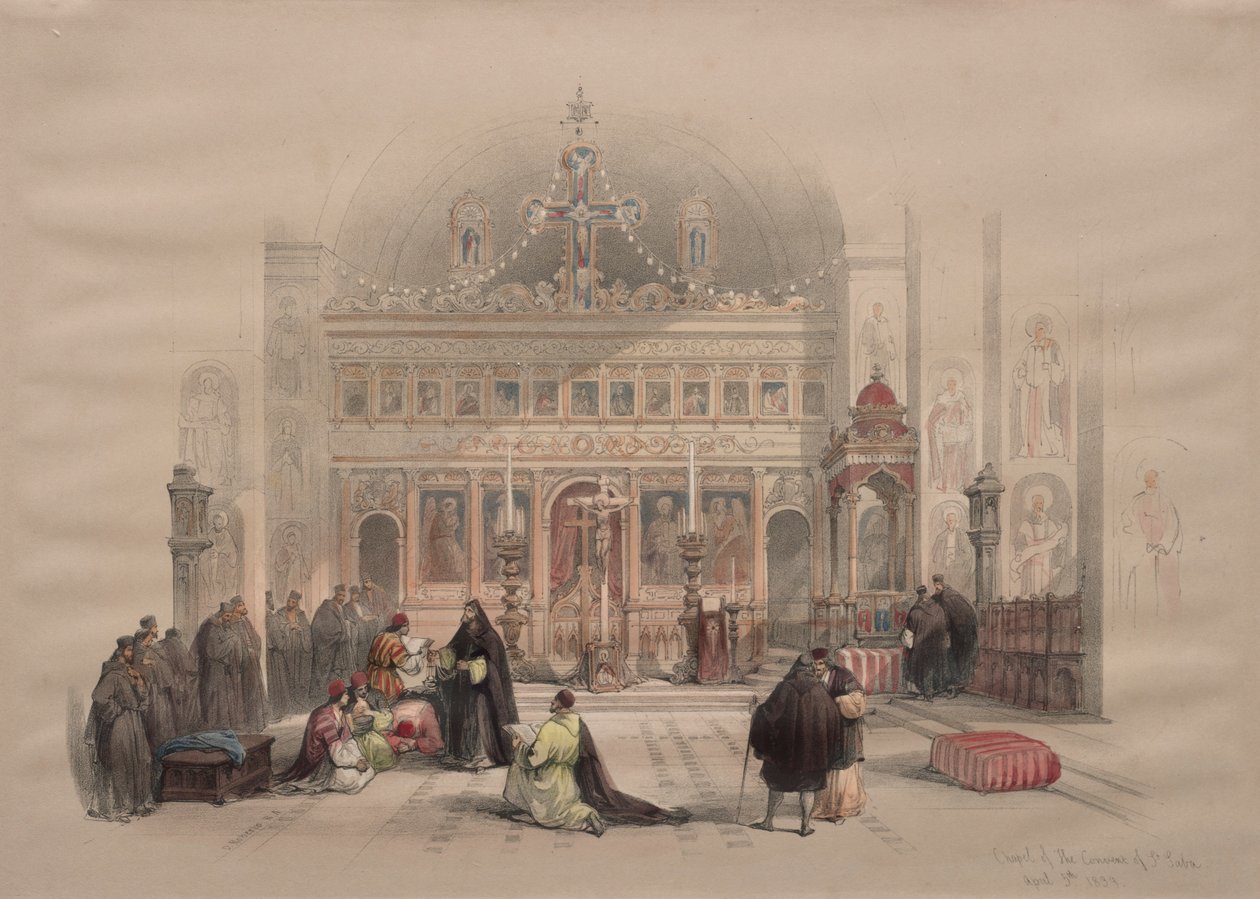 Kapell i klosteret St. Saba, 1839. av David Roberts