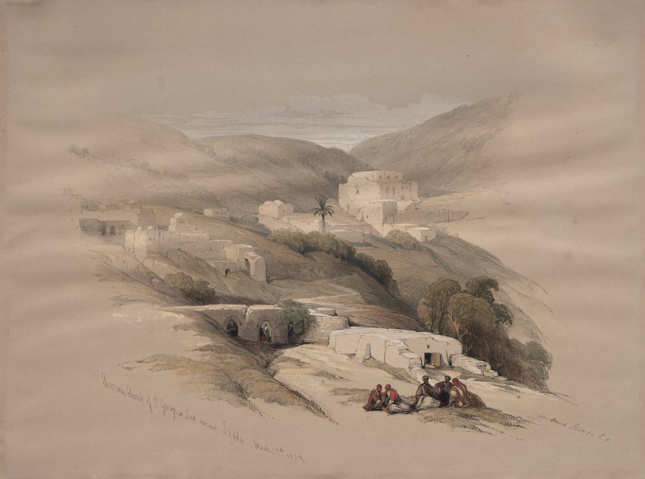 Christian Church of St. George at Ludd, gamle Lydda av David Roberts