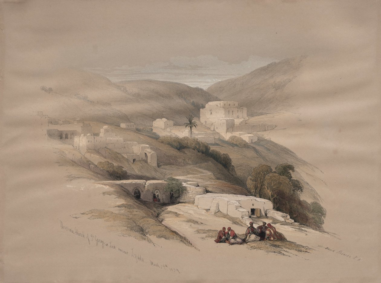 Christian Church of St. George at Ludd, oldtidens Lydda, 1839. av David Roberts