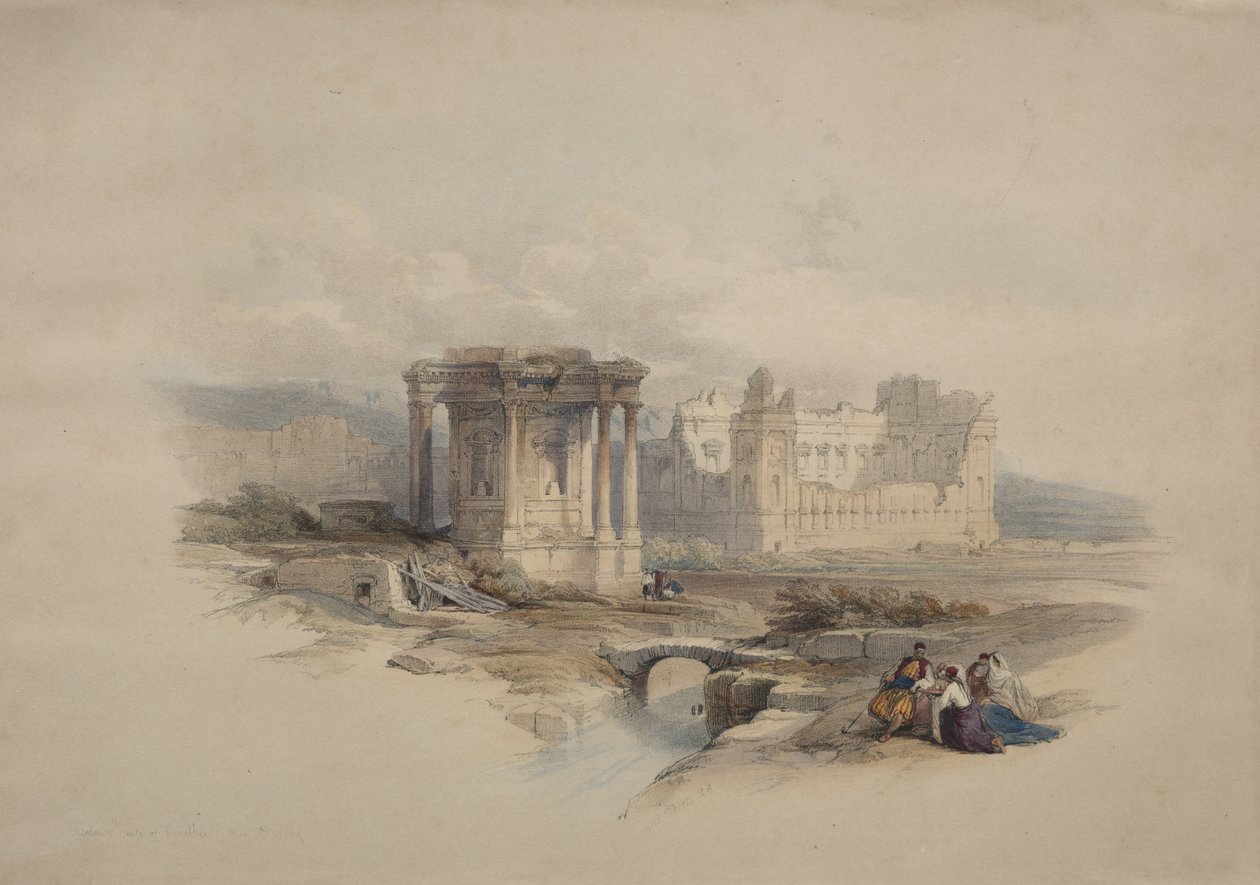 Det sirkulære tempelet i Baalbek av David Roberts