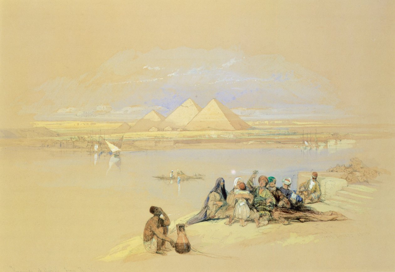Egypt, Giza, Pyramids, av David Roberts av David Roberts