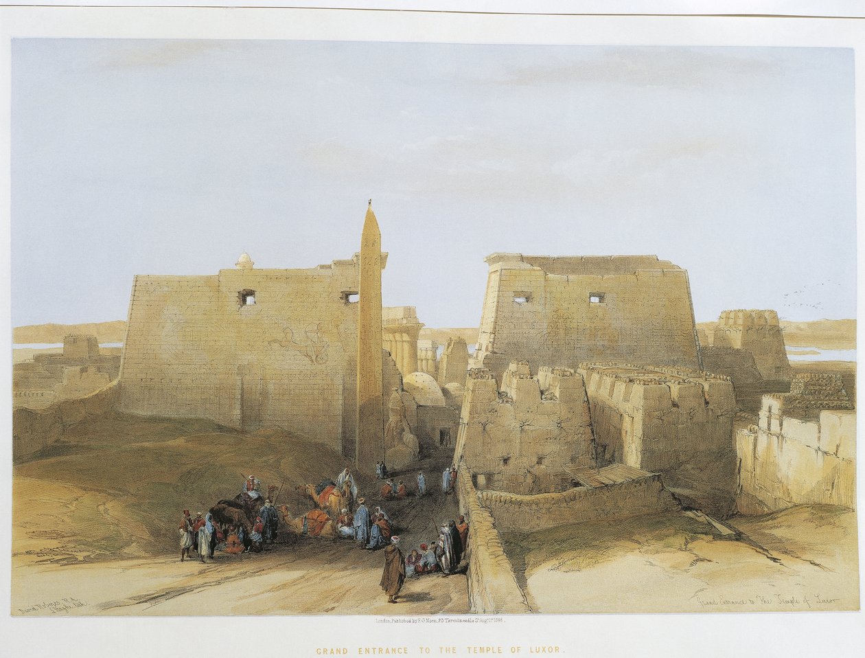 Egypt, tempel i Luxor, gravering av David Roberts av David Roberts