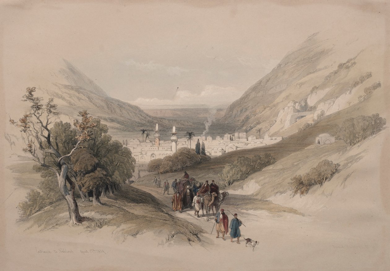 Inngangen til Nablus, 1839. av David Roberts