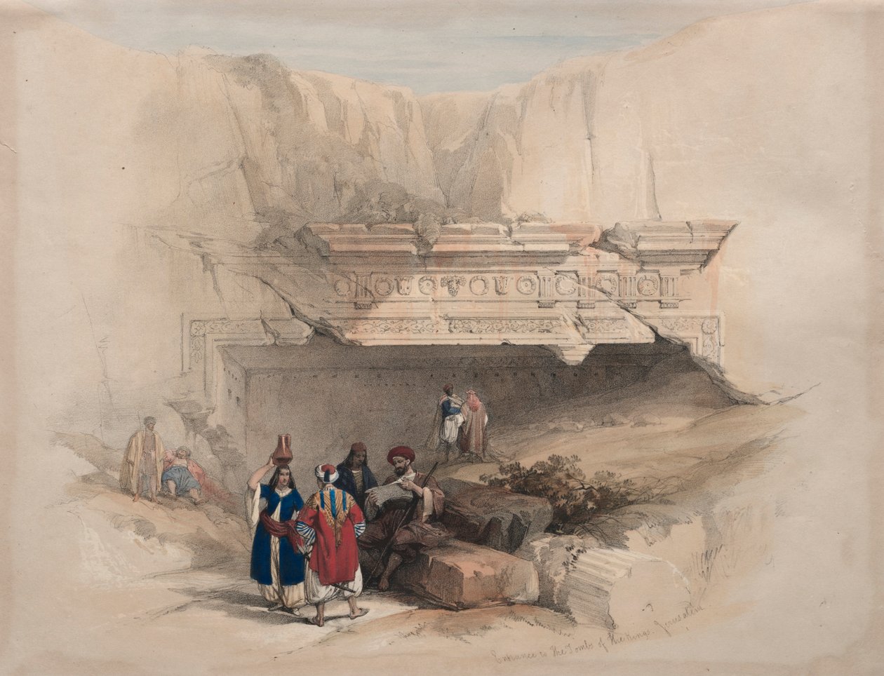 Inngang til Kongenes graver, Jerusalem, 1839. av David Roberts
